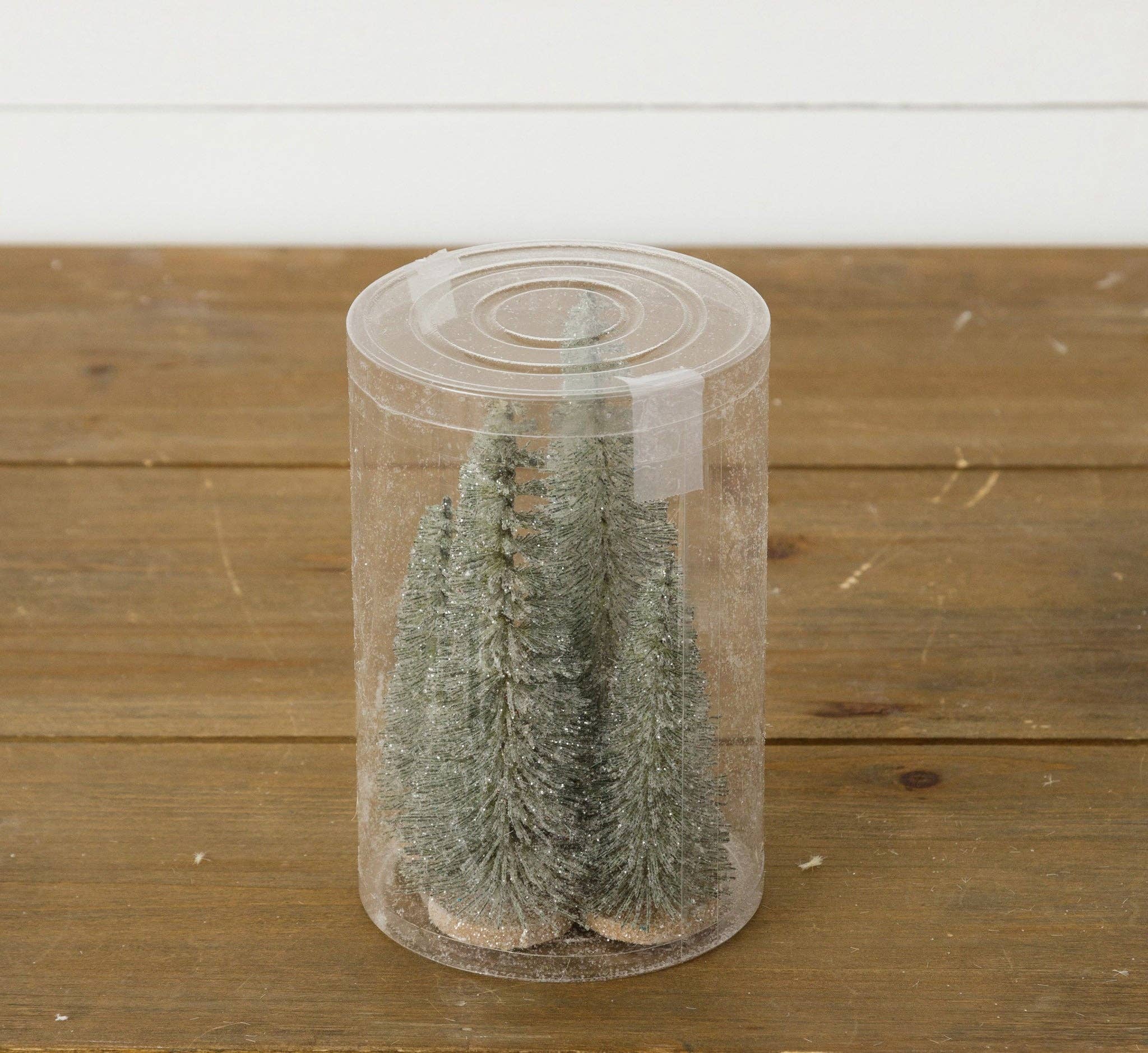 Audrey's Home & Gift - Wholesale Christmas Decoration - Bottle Brush Trees - Glitter, Dark Green (Set Of 04)1