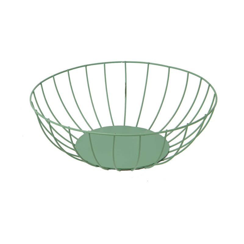 Deffrennes - Wholesale Basket - Sauvage round green metal basket 30x11cm