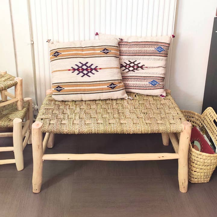 High crafty - Wholesale Bench - Handcrafted Moroccan Beldi Bench – Natural Wood & Doum6