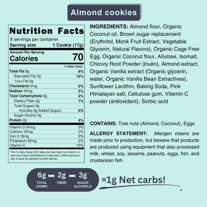 Flèche Healthy Treats - Wholesale Cookie - Almond Cookies Sugar Free Gluten Free Dairy Free2
