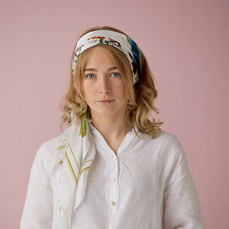 Koustrupco - Wholesale Scarf - Women's - A Flowergarden Silk scarf 90x905