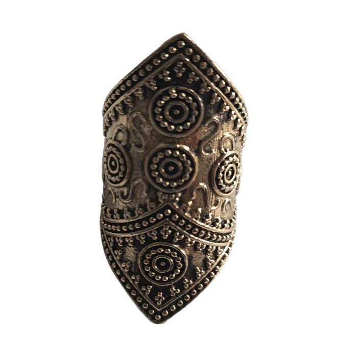 Filigree Pattern Solid Brass Adjustable Vintage Ring for wholesale by SILVER CAVE