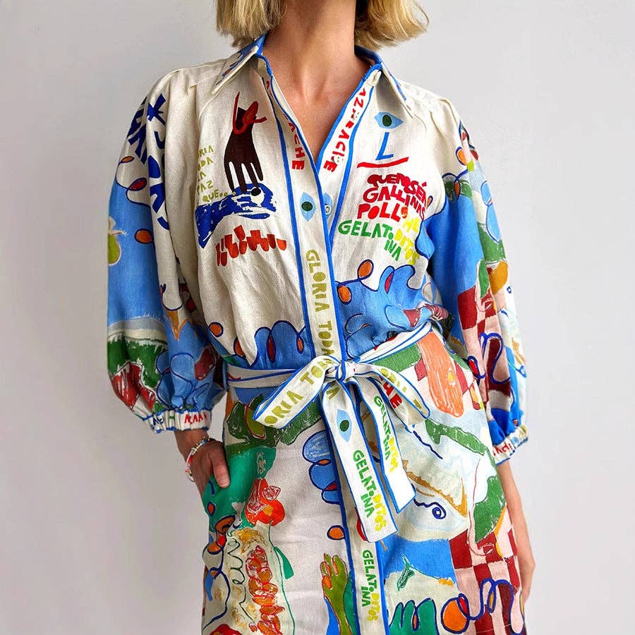 Som vist 2025 Ny hørkjole med tryk – chic og afslappet stil for engroshandel på Faire8