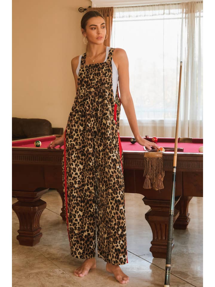Plus Leopard Printed Overall Jumpsuit for wholesale on Faire
