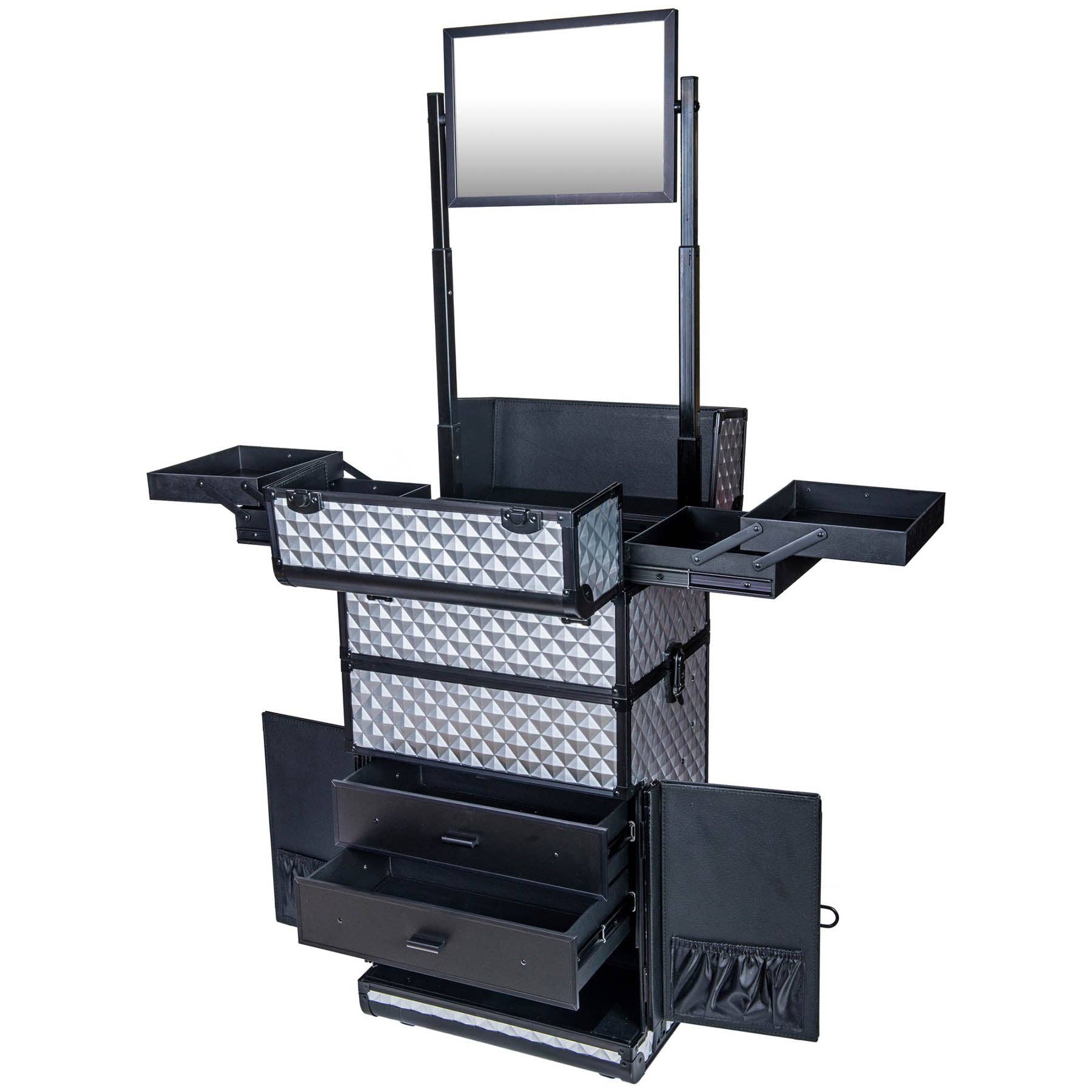 SHANY Cosmetics - Vente Boîte de rangement pour maquillage - Série REBEL Valise à roulettes pour maquilleurs professionnels9