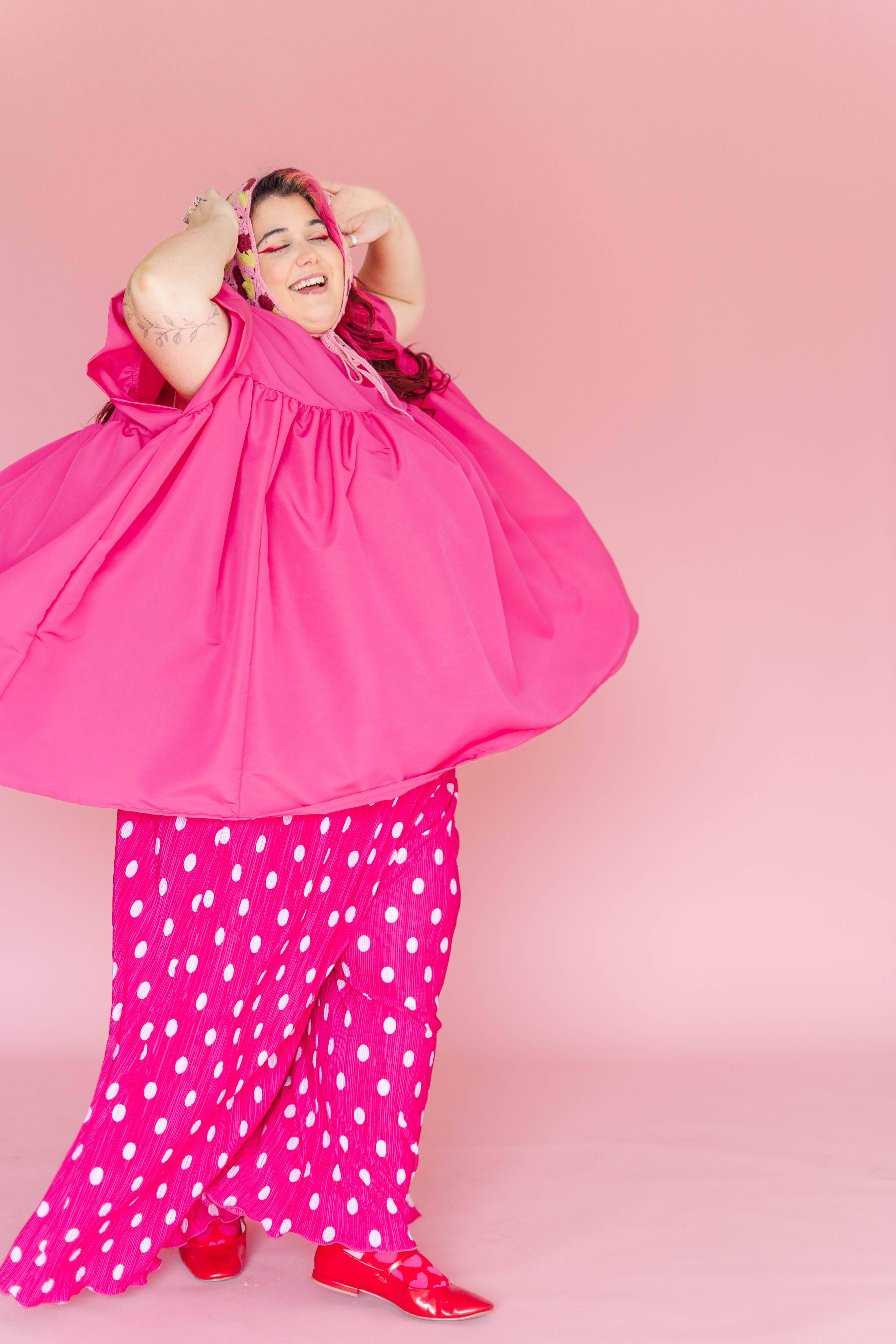 Nettle Studios - Wholesale Dress - Women's - Hot Pink Mini Mushroom Dress - Size Inclusive9