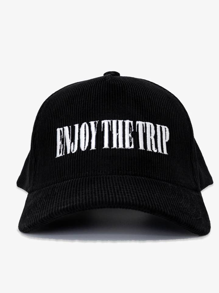 Enjoy the Trip Typeface Cord Snapback - Black for wholesale by Dipped®
