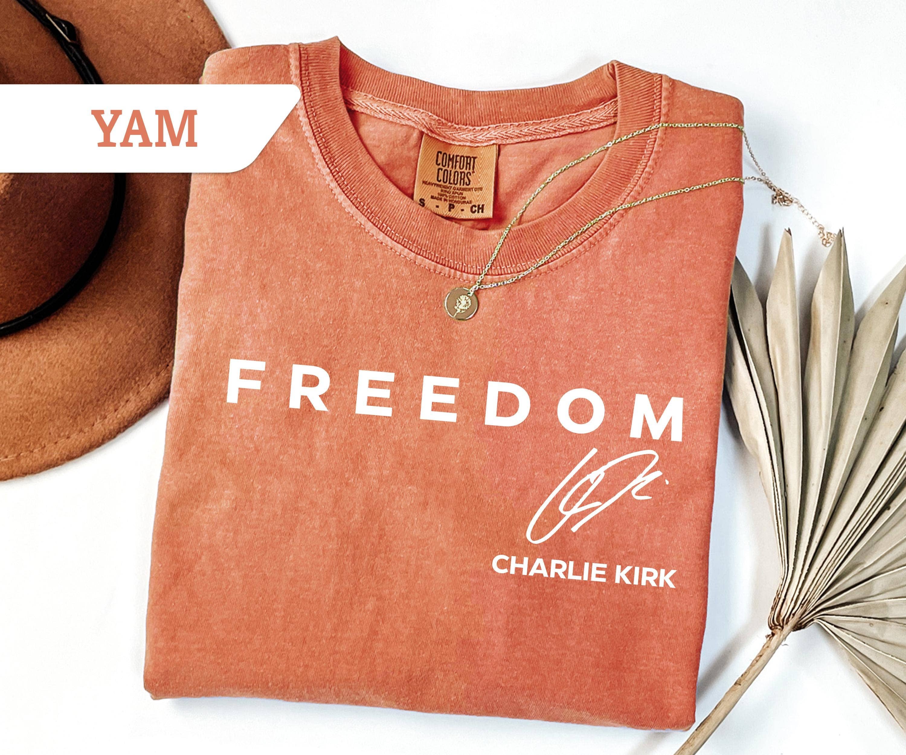 Glaime - Wholesale T-shirt met print - Dames - Comfort Colors Charlie Kirk Vrijheid Shirt, Vrijheid Trui1