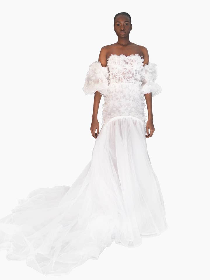 Amaryllis 3d Floral Wedding Gown for wholesale by NARCES