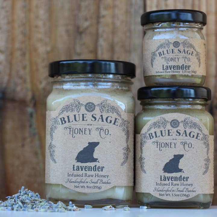 Blue Sage Honey Co. - Wholesale Honey - Lavender Infused Raw Honey Floral Honey Real Flowers
