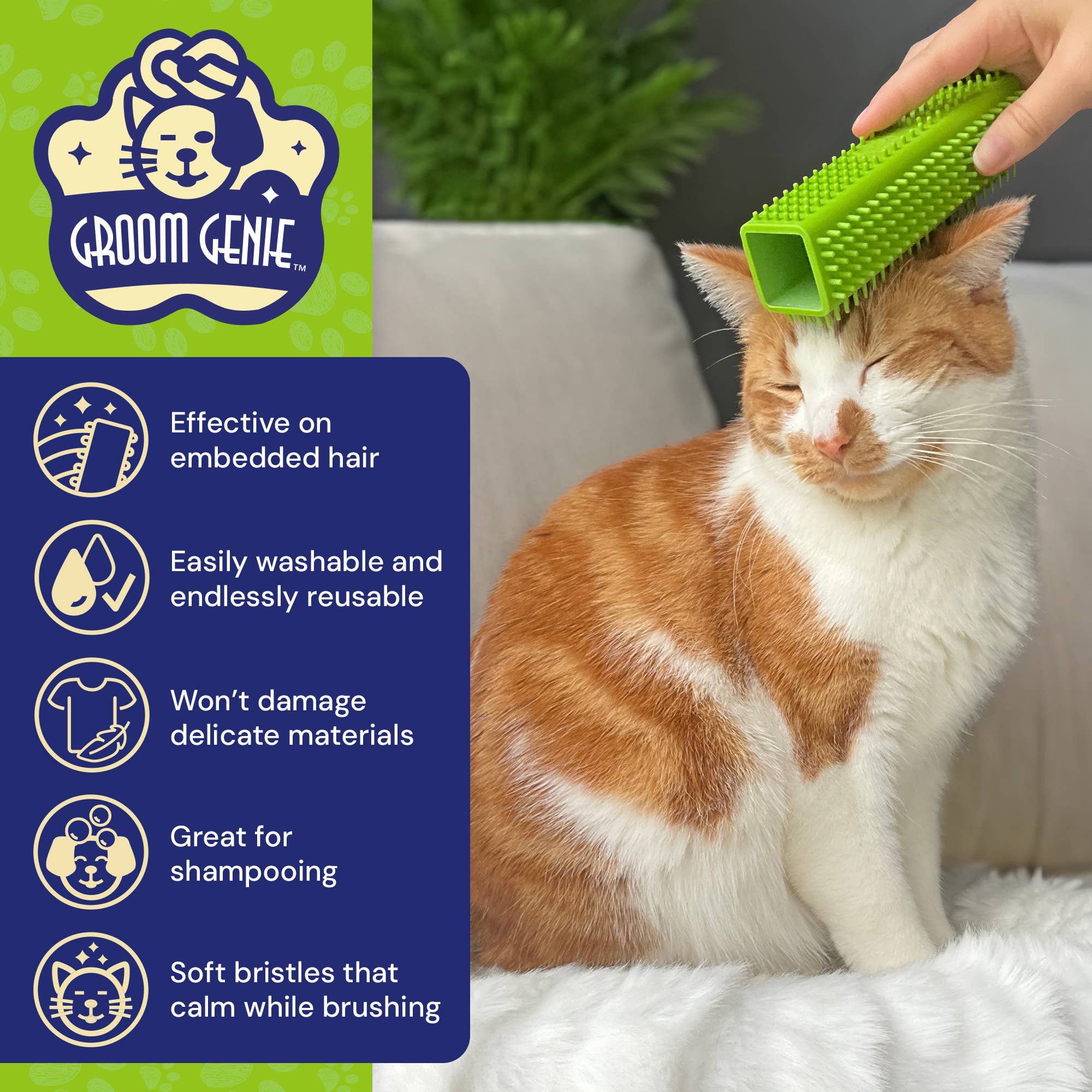 Groom Genie - Vente Brosse – chat et chien - Magic Pet Block - Brosse magique pour poils d’animaux7