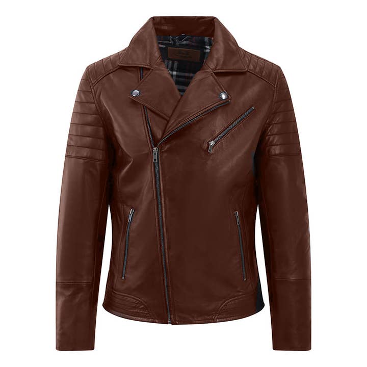 Casaco em Pele Estilo Biker Albert - 6263 por atacado de PRIMEHIDE