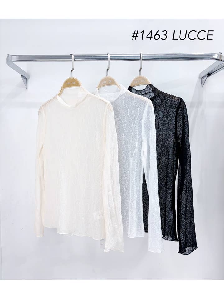 LUCCE - Wholesale Knit Top - Women's - Transparent under sweater with embossed pattern - 14636