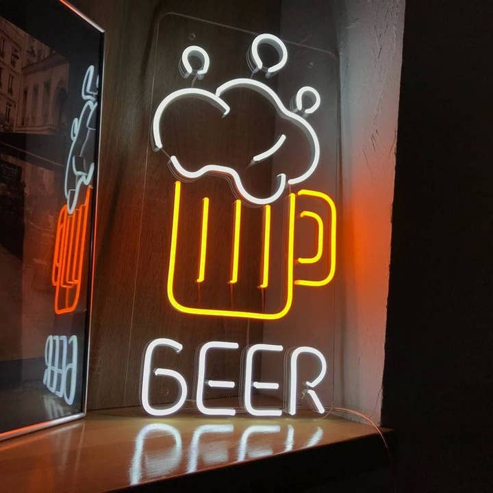 Øl neonskilt for engroshandel hos Aoos Custom