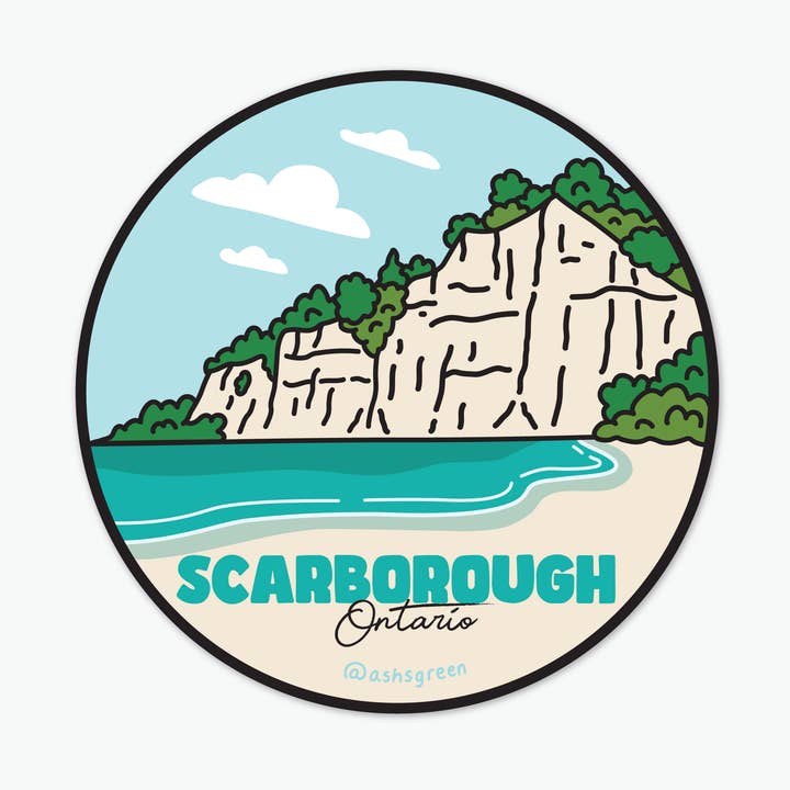 Scarborough, Ontario - autocollant des villes du Canada pour la vente par Ashleigh Green Studios
