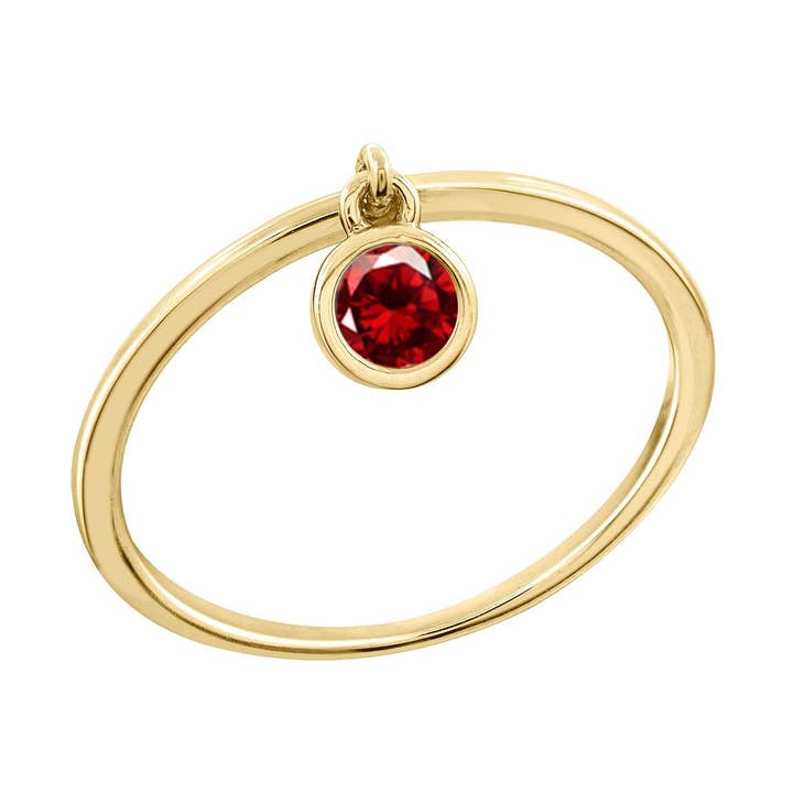 Birth Stone Charm Ring för wholesale av GEMOUR