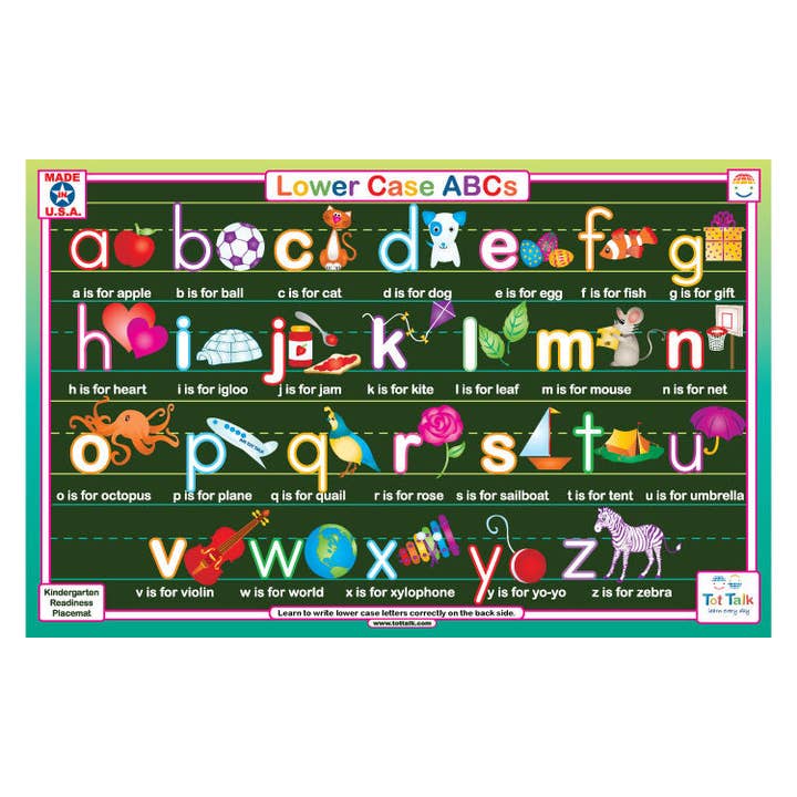 napperon des lettres minuscules de l'alphabet pour la vente par Tot Talk, Inc.