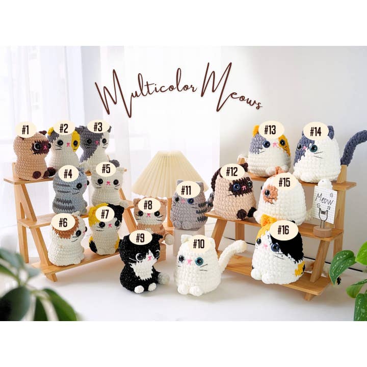 TOMOPOD LLC - Wholesale Stuffed/Plush Toy - Kids & Baby - Crochet Chonky Cats, Cute Amigurumi Cat Plushies