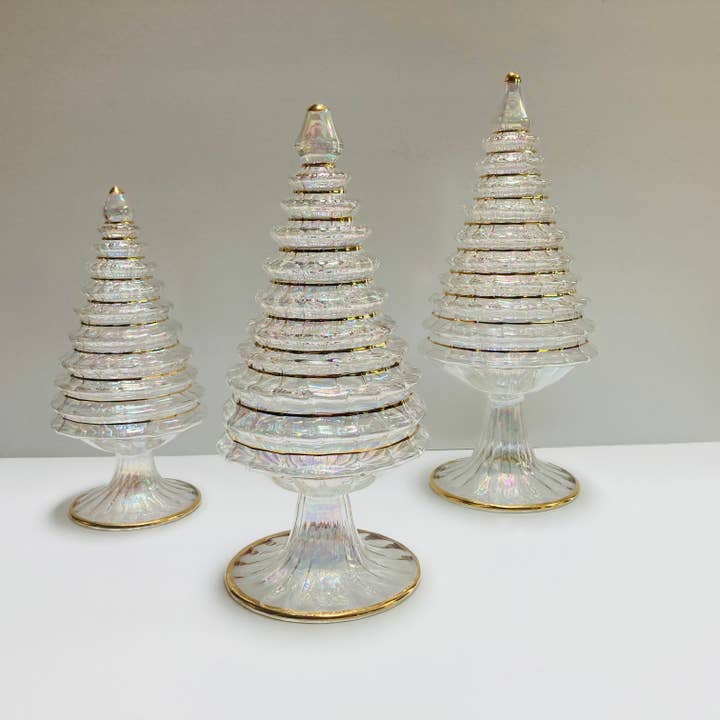 Dandarah - Wholesale Kerstdecoratie - Geblazen glazen tafelblad kerstboom - witte spar