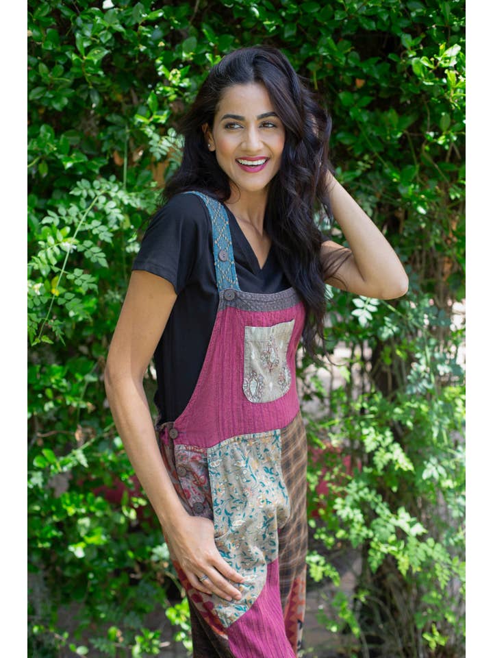 Sacred Threads - Wholesale Overalls - Women's - Collage Cotton Patchwork Overalls