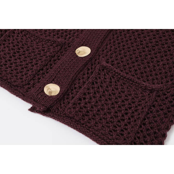 RIVIR - Wholesale Cardigan - Women's - Crochet Knit Cardigan With Pockets.cardigan12