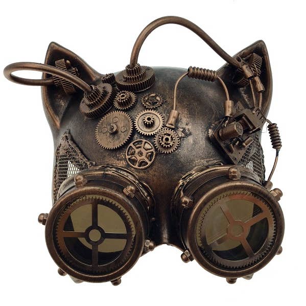 Maschera con Occhiali Steampunk in Bronzo a Forma di Gatto per la vendita all'ingrosso da parte di KBW Global Corp.
