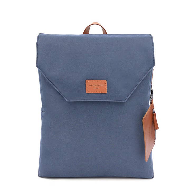 Ferrat Navy Blue 17'' Backpack for wholesale by Maison Sacrée