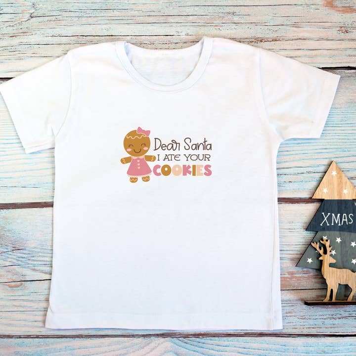 Dear Santa I Ate Your Cookies Kids Christmas T-Shirt XS-XL for wholesale by Shine Thrive Grow