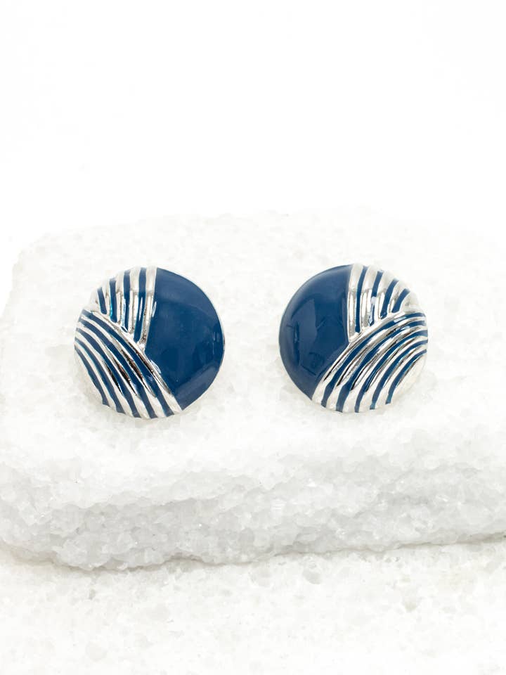 Serenity Wave Earrings in Silver & Cobalt Blue for wholesale by Starfish Project, Inc