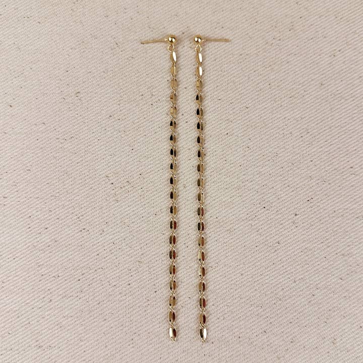 GoldFi - Wholesale Dangle Earrings - 18k Gold Filled Detailed Chain Drop Earrings9