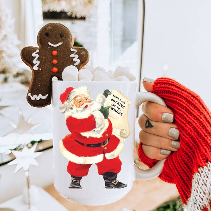 Weihnachten Sarkastischer Weihnachtsmann Schnippische Kaffeetasse für den Großhandel von Ace the Pitmatian Co
