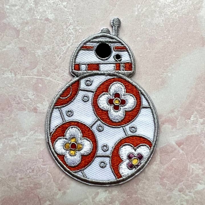 BB8 Floral Iron-On Patch for wholesale by Charmed & Cozy