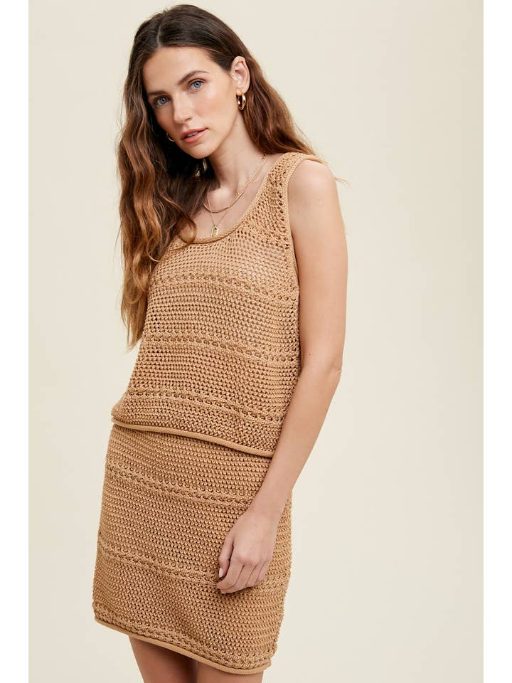 CARAMEL Contemporary Tank & Skirt Romper Ensemble WL22-7043 for wholesale on Faire