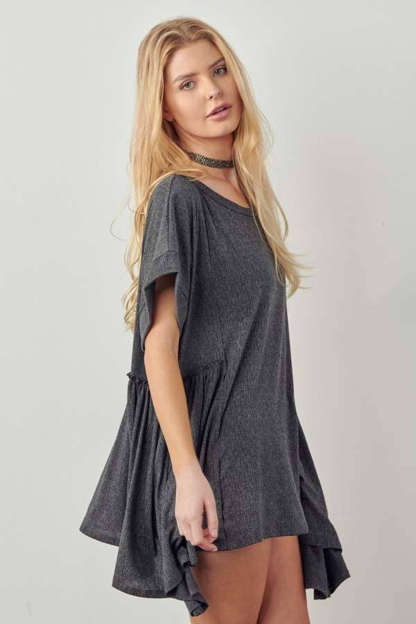 JADE BY JANE – wholesale Tunika - Dam – ÖVERDIMENSIONERAD SHARKBITE BOTTEN TUNIKA PLUS STORLEK6