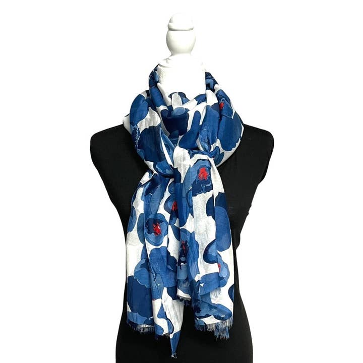 Humble Hilo – wholesale Scarf – Women's – Humble Hilo Poppies Vector Art Scarf