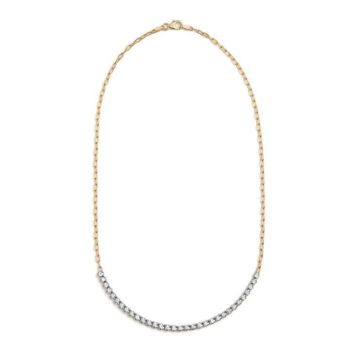 Simone Partial Tennis Necklace - White Diamond for wholesale by Selin Kent