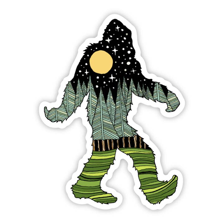 Bigfoot Sticker - Large Size 3.7" x 5.0" for wholesale by Big Moods