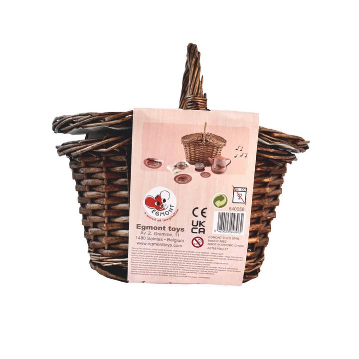 Egmont - Wholesale Toy Feeding Set - Kids - Musical Dog Tin Tea Set In A Basket