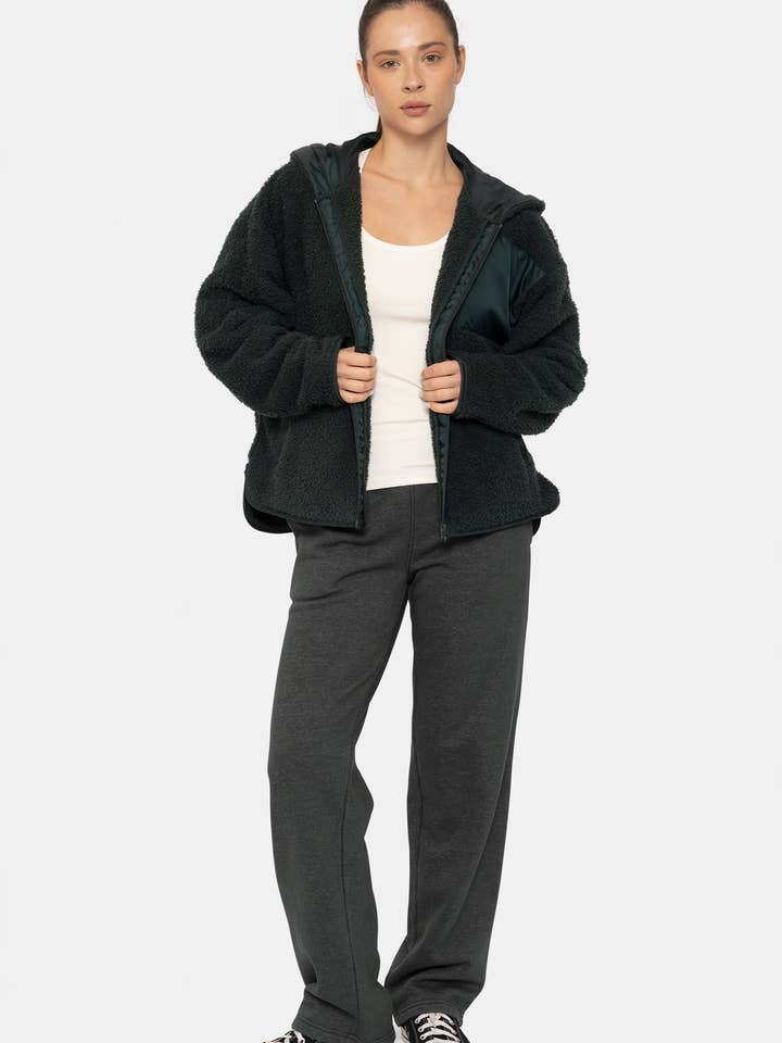 Mono B - Wholesale Hoodie - Women's - Zip Up Sherpa Hoodie