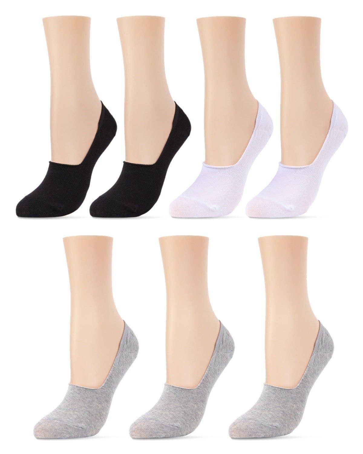 White Gray Black High-Cut Cotton Blend Sneaker Liner 7 Pack for wholesale on Faire2