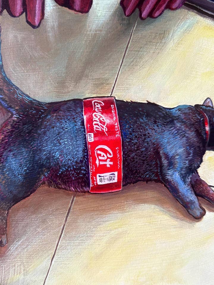 Cola Cat Art Print: Black Cat Home Decor for wholesale by mohrdoesart