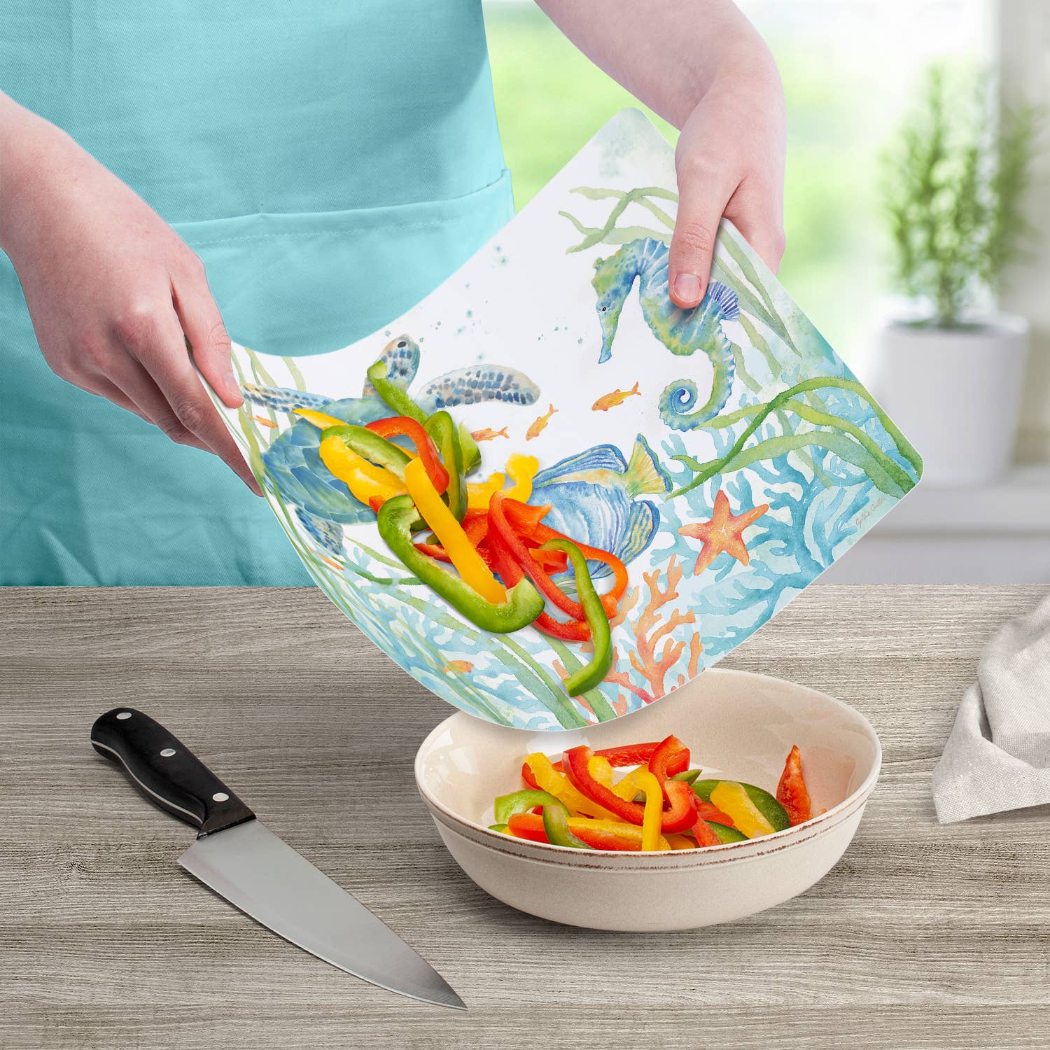 CounterArt/Highland Home/Thirstystone - Wholesale Cutting Board - Sea Life Serenade Designer Flexible Cutting Board Mat1