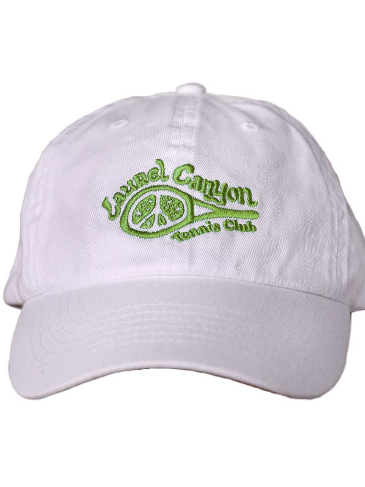 Unisex Laurel Canyon Tennis Club Embroidered Cotton Tennis Hat in Classic White for wholesale by Laurel Canyon Tennis Club