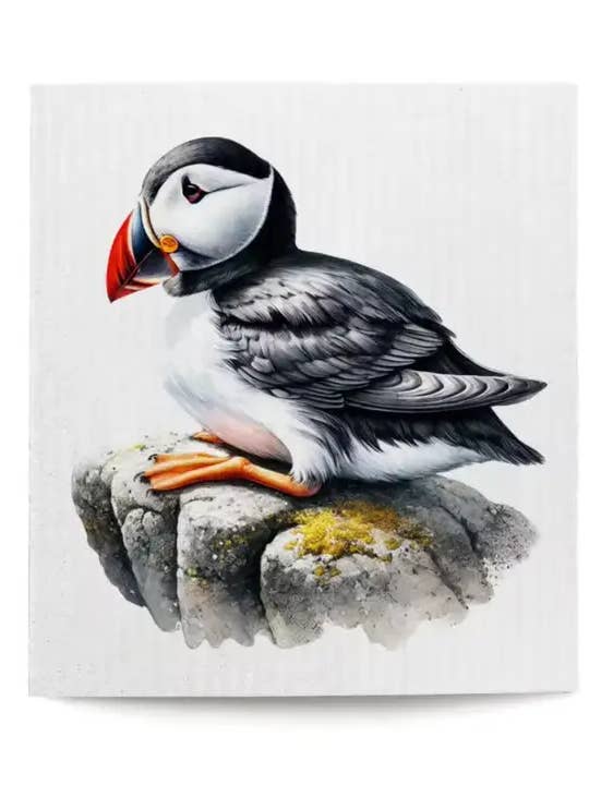Puffin Swedish Dishcloth for wholesale by Alaska Life Designs LLC