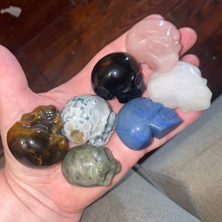Moon River Designs - Wholesale Spiritual Stone/Crystal - Small Crystal Skulls Mystery Skulls 1.5”1