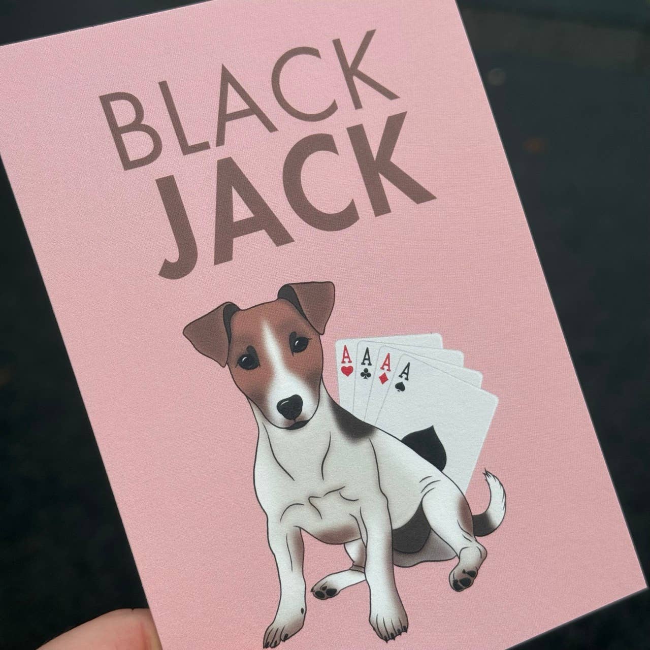 LOLLYPOPARTSTUDIO - Wholesale Everyday Greeting Card - Carte Jack Russell « Black Jack »3