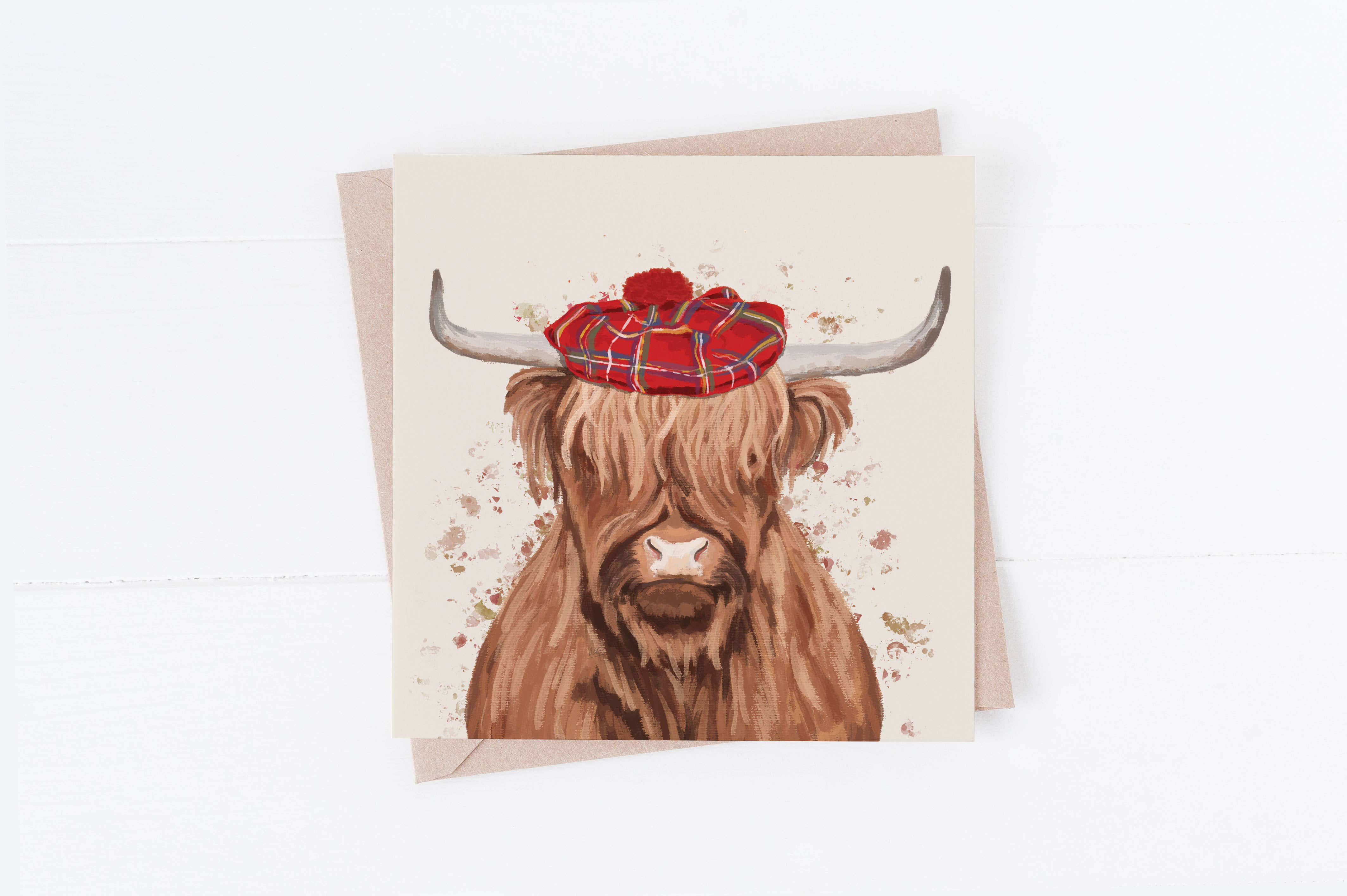 Richarts Designs – wholesale Everyday greeting card – Highland Cow Card0