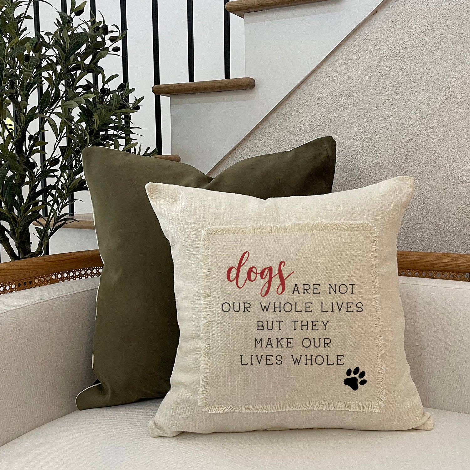 Second Nature by Hand - Wholesale Throw Pillow Cover - Dogs are not our whole lives but they make our lives whole Pillow Cover1
