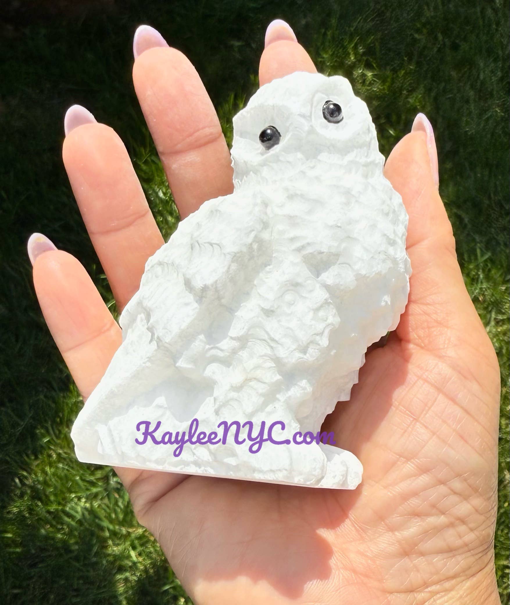 KayleeNYC – Pedra/cristal espiritual por atacado – Corujas de Quartzo Natural da Neve com Energia Curativa 10 cm4