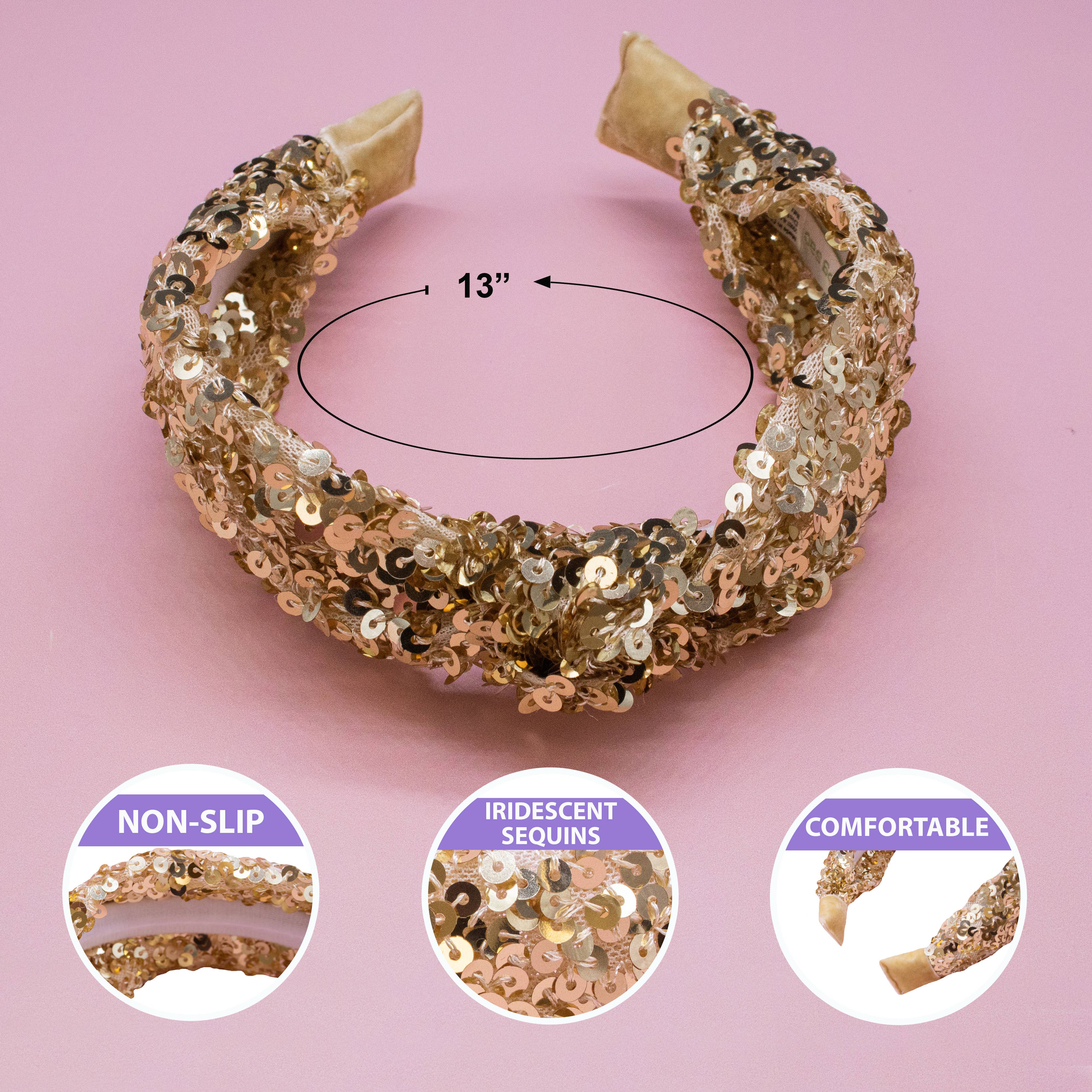 Frog Sac - Wholesale Fashion Headband - Kids - Kids Knot Headband - Sequin Knotted Hair Band Accessories59